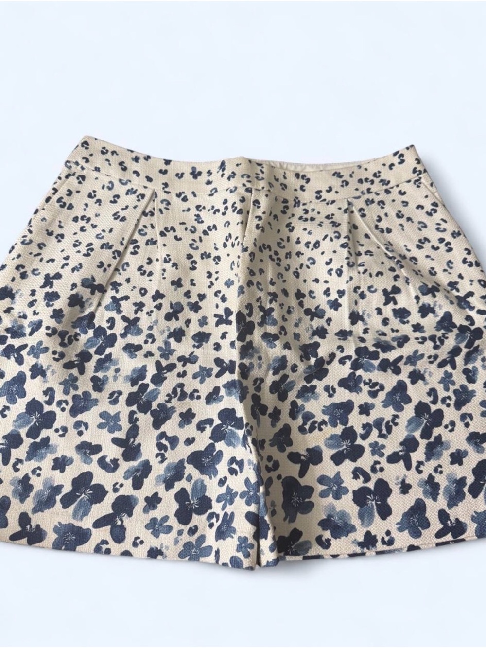 Banana Republic Beige and Navy Floral Skirt